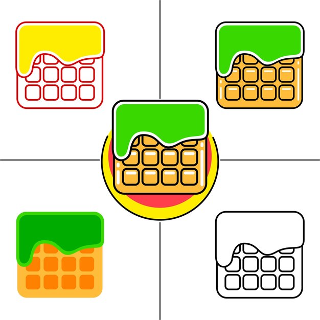 Вафля в стиле плоского дизайна