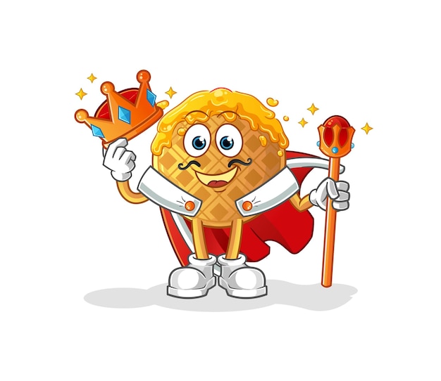 The waffle king vector. cartoon character