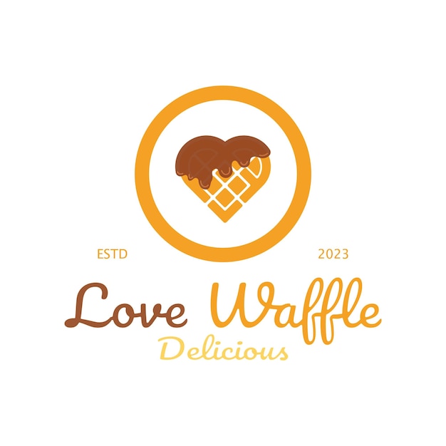 Waffle logo simple illustration designfor pastry shopemblembadgebakery businesspastrybakeryvector