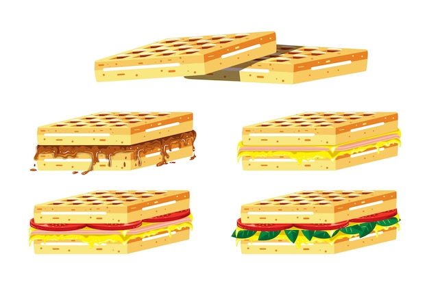 Vector waffle sanwich