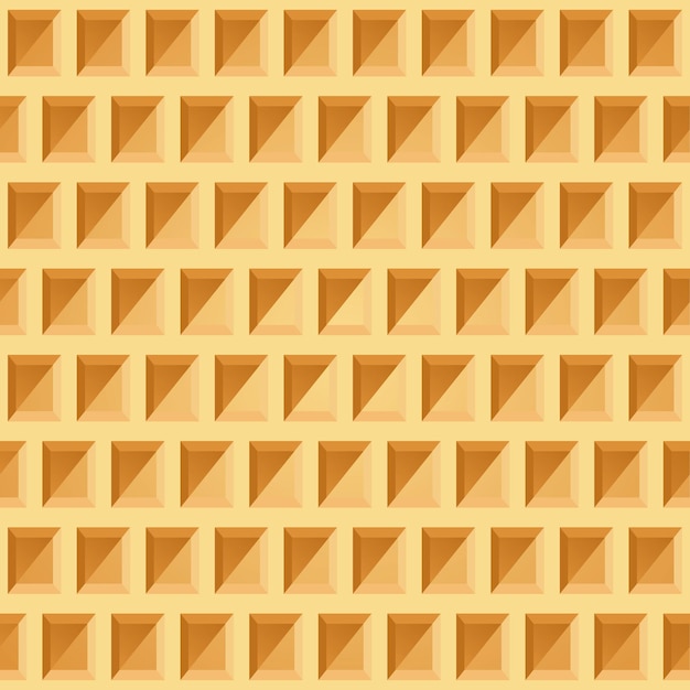 Vector waffle seamless pattern. belgian wafer repeating texture. stylized flat style wrapping background