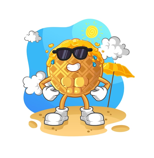 The waffle sunbathing in summer. character vector