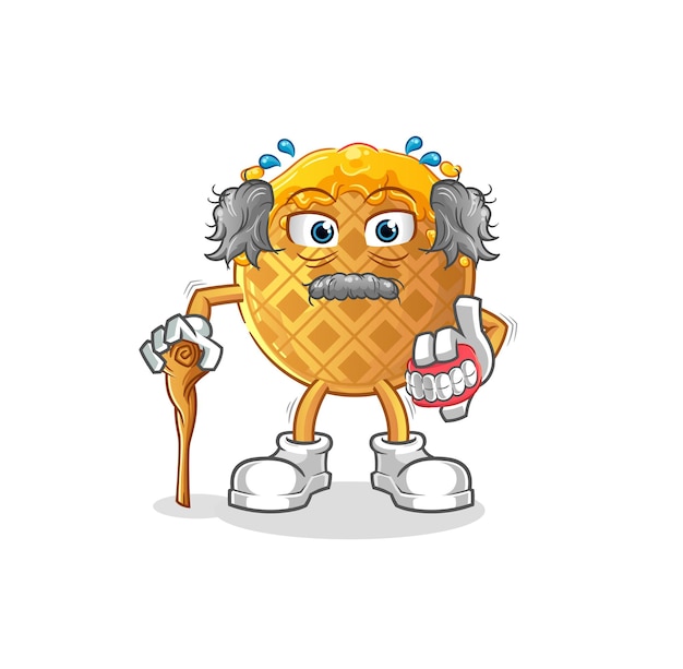 The waffle white haired old man. character vector