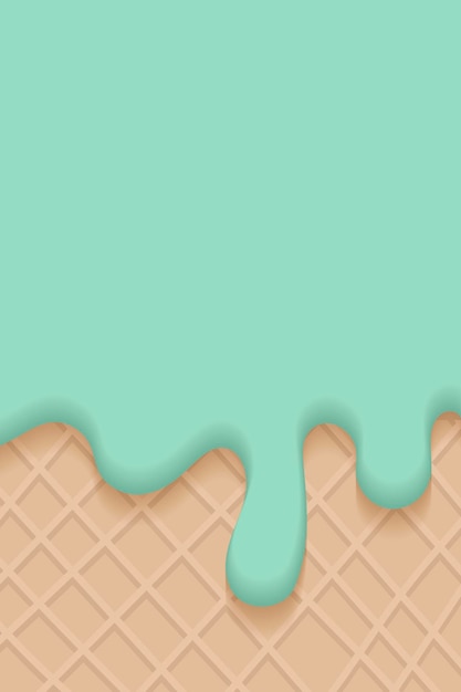 Vector waffles with green creamy ice cream vector