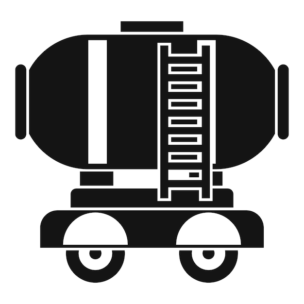 Waggon storage tank with oil icon Simple illustration of waggon storage tank with oil vector icon for web