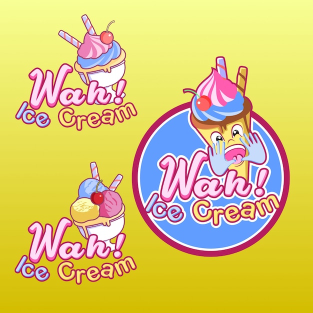 Вектор wah ice cream logo