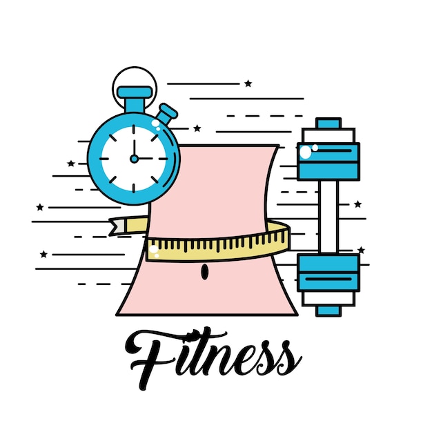 Vector waist with meter and choronometer with dumbbell