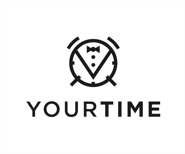 ウェイター時計のロゴ デザイン ベクトル図