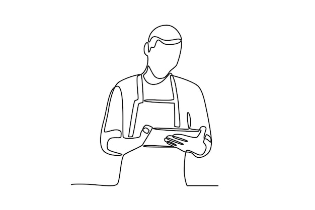 ウェイトレスは注文を受け取っている ビジネス小さなオンライン絵