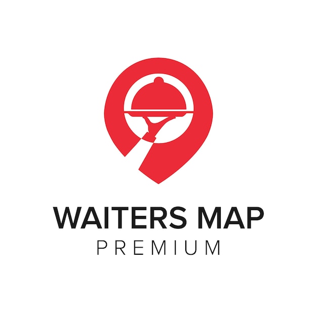 Waiters map logo icon vector template