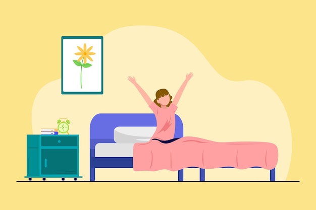 Wake up concept gekleurde platte vector illustratie geïsoleerd