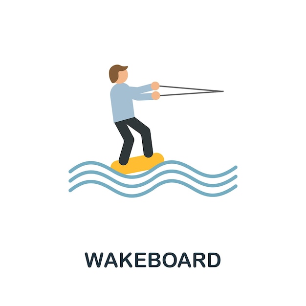 Wakeboard icon Flat sign element from extreme sport collection Creative Wakeboard icon for web design templates infographics and more