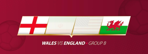 Wales England football match illustration in group A