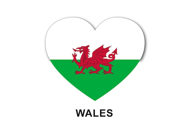 Wales heart flags flat