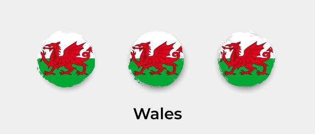 Vector wales vlag grunge bubbels pictogram vectorillustratie