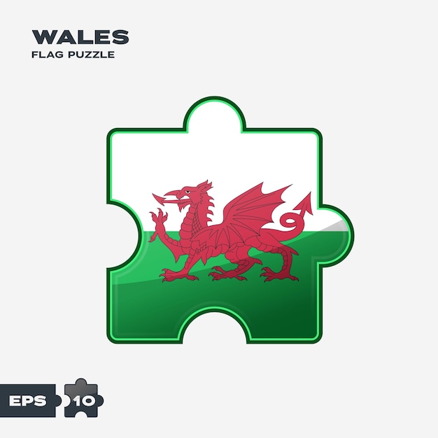 Vector wales vlag puzzel