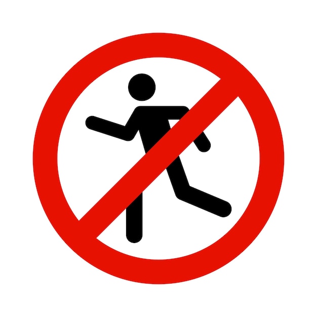 Vettore entrata ad accesso limitato ai pedoni camminata vietata l'entrata a piedi dell'uomo