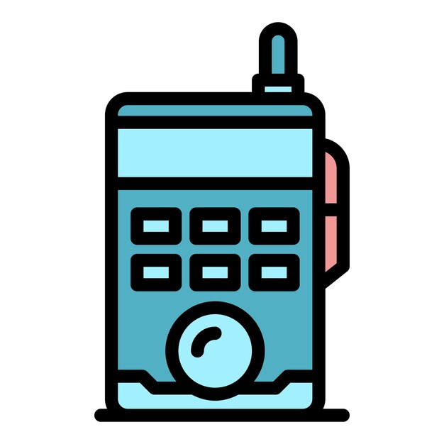 Vector walkie talkie icon outline walkie talkie vector icon color flat isolated