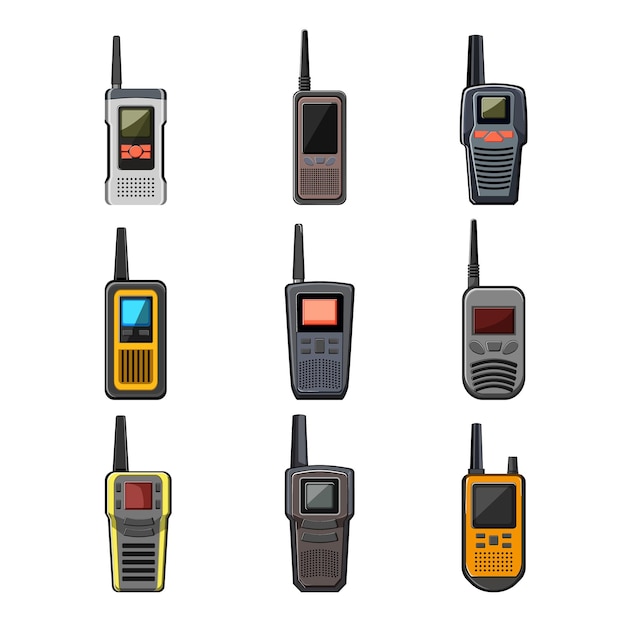 Vector walkie talkie set cartoon vector illustration