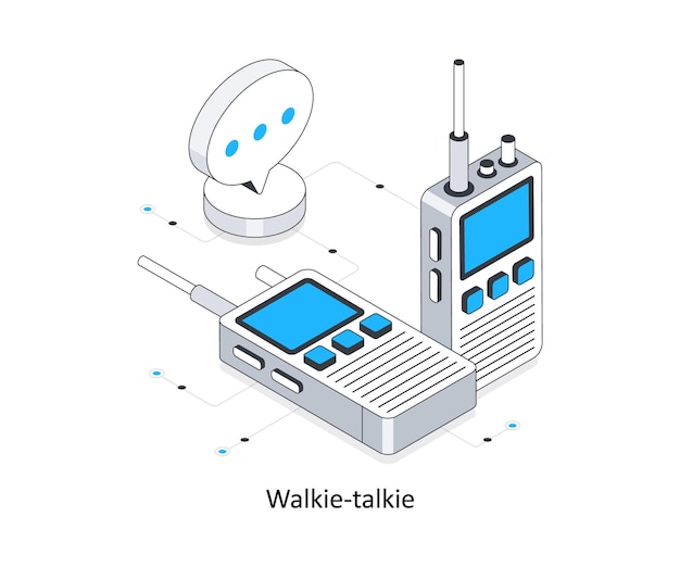 Vettore illustrazione isometrica delle scorte walkietalkie eps illustrazione delle scorte di file