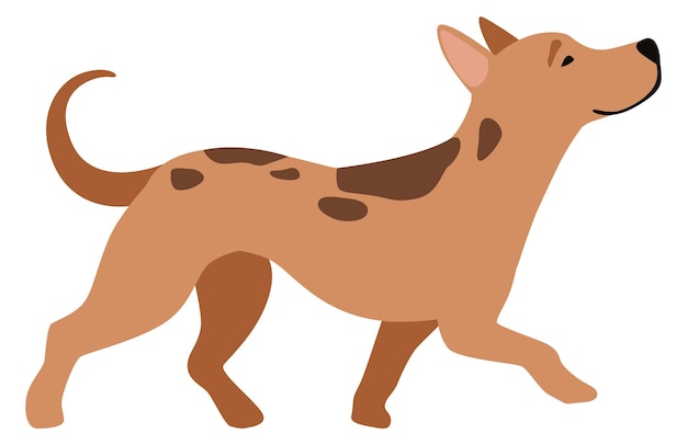 Walking brown dog Friendly pet Cartoon animal