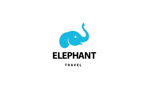 Walking elephant logo vector icon