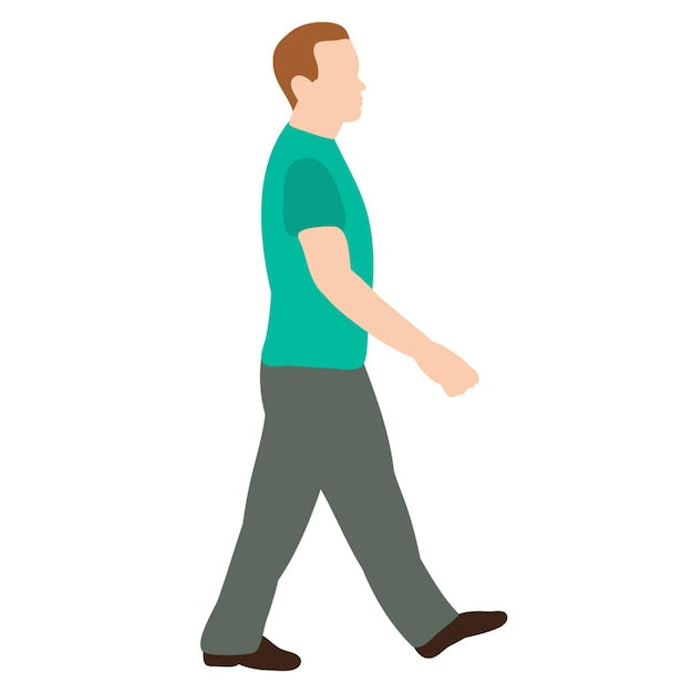 Walking guy in a flat style