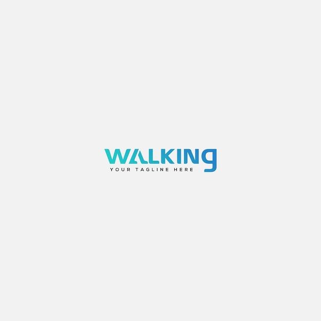 Walking logo design lettering walking, walk logo design