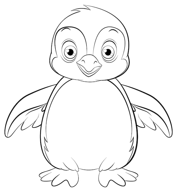 Vector walking penguin cartoon