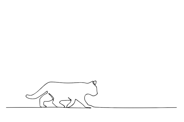 Walking simple vector sketch single one or continuous line