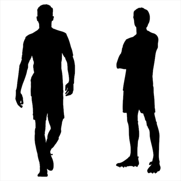 Vector walking and standing silhouette