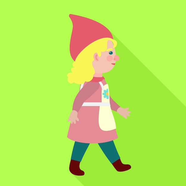 Walking woman gnome icon Flat illustration of walking woman gnome vector icon for web design