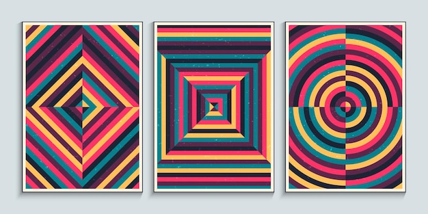 Wall art posters with geometric seamless patterns