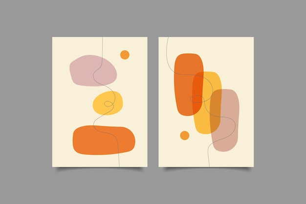 wall art print collection with abstract design