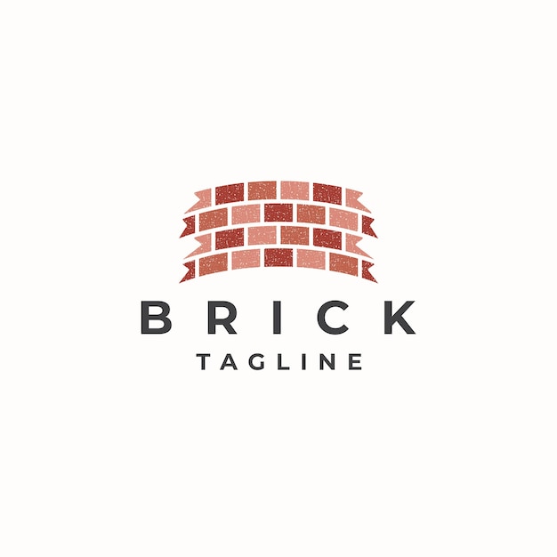 Vector wall brick logo icon design template flat vector