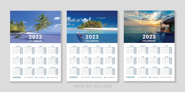 Modello di progettazione del calendario da parete 2023