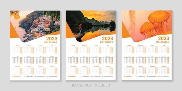 Wall calendar 2023 design template