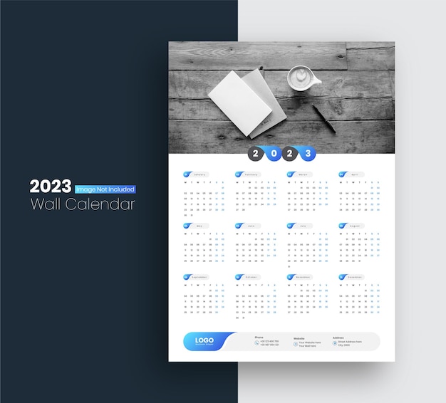 Wall Calendar 2023 Template Design