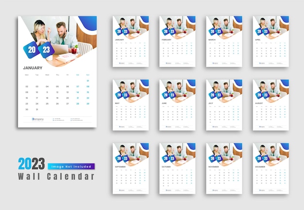 Wall Calendar 2023 Template Design