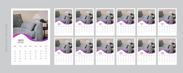 Vector wall calendar 2023 template