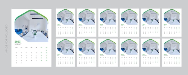 Vector wall calendar 2023 template