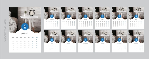 Wall calendar 2023 Template