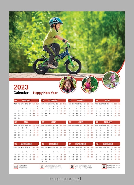 Wall calendar 2023 template