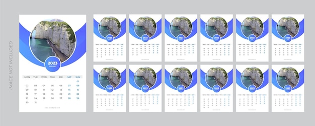 Vector wall calendar 2023