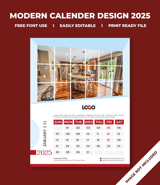 Premium Vector Wall Calendar 2025 Premium Template