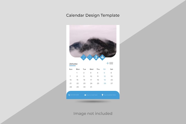 Wall calendar design template 2024