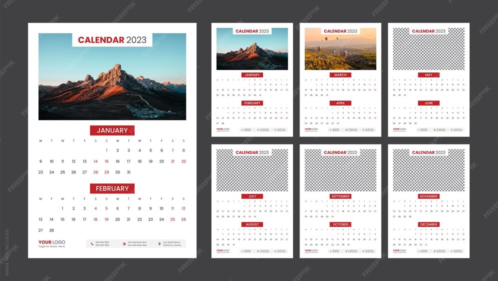 Premium Vector | Wall calendar template for 2023 year vector