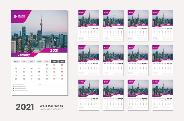 Wall calendar  template