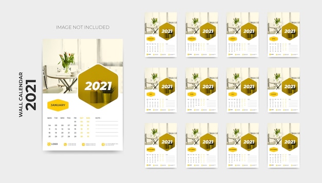 Modello di calendario da parete