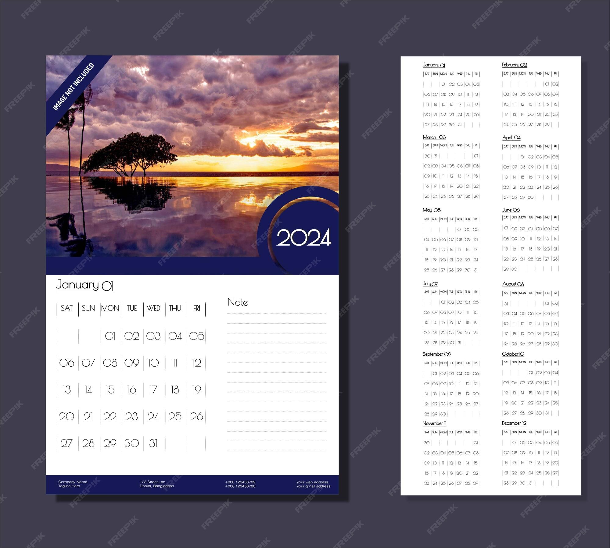 Premium Vector Wall calendar
